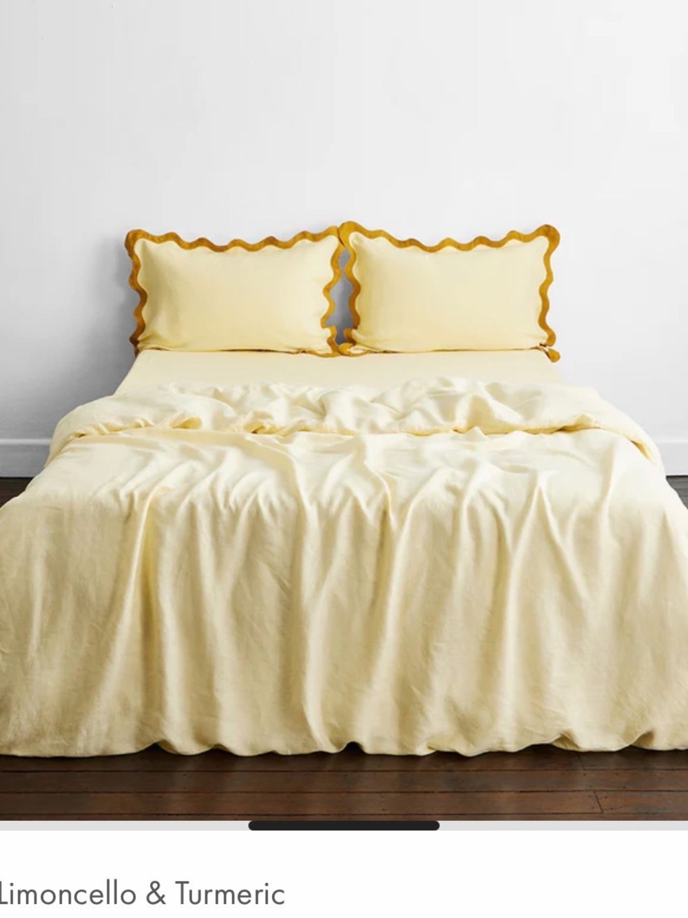 Bed Threads 100% Flax Linen FITTED sheet KING IN Limoncello